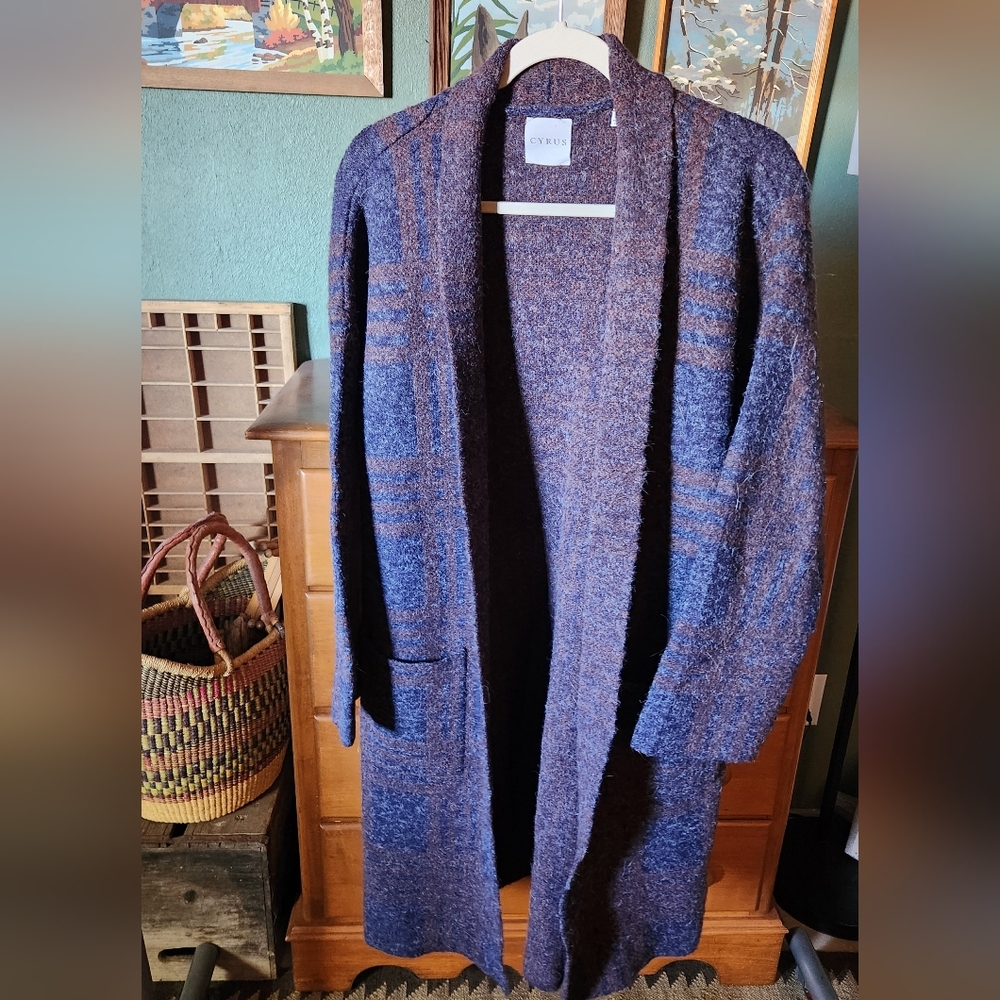 Cyrus Blue and Purple Long Cardigan